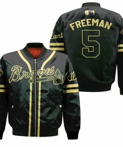 Freddie Freeman No.5 Atlanta Braves mlb 3d Designed Black Jacket
