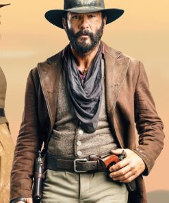 Tim McGraw 1883 James Dutton Brown Leather Coat