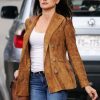 Penelope Cruz The 355 Graciela Brown Suede Coat