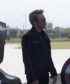 Tony Stark Avengers Endgame Robert Downey Jr Black Jacket