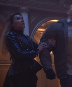 Allison The Umbrella Academy Emmy Raver Black Leather Jacket