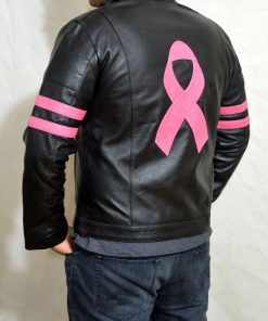 Fight Club Mayhem Special Edition Pink Ribbon Leather Jacket