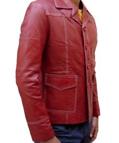 Brad Pitt Fight Club Red Real Leather Jacket 001 247x296