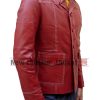 Brad Pitt Fight Club Red Real Leather Jacket