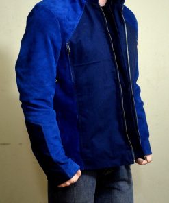 Captain America The Winter Soldier Chris Evans Blue Leather Jacket16 247x296