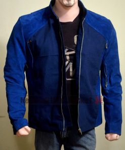Captain America The Winter Soldier Chris Evans Blue Leather Jacket41 247x296