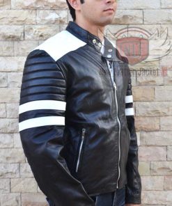 Black Brad Pitt Fight Club Leather Jacket