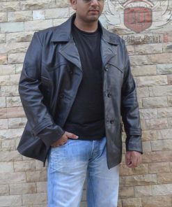 DR WHO Black Real Leather Coat