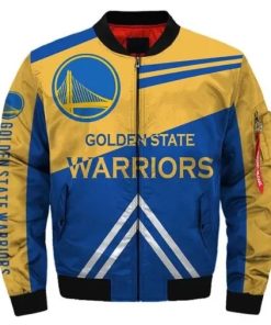 Golden State Warriors Yellow and Blue Bomber Jacket