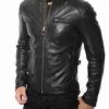 Halloween Black Birds Wings Printed Leather Jacket