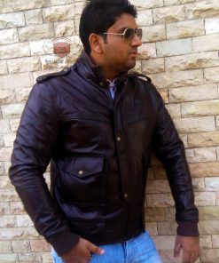 Stylish Pocket Real Cowhide Bomber Jacket