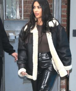 Kim Kardashian Black Leather Jacket 247x296