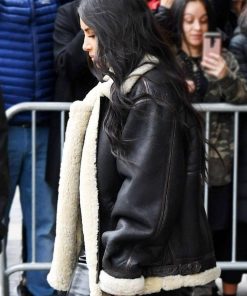Kim Kardashian Shearling Leather Jacket 3 247x296