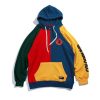 Mens Harajuku Hip Hop Patchwork Style Sweatshirt Hooded Jacket