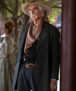 Sam Elliott Yellowstone 1883 Shea Brennan Black Trench Coat 247x296