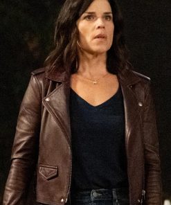 Scream 2022 Neve Campbell Brown Leather Jacket 870x1110 1 1 247x296