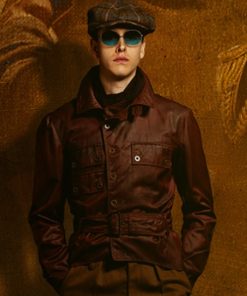 Conrad Oxford The King’s man Harris Dickinson Brown Leather Jacket
