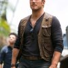 Chris Pratt Jurassic World 2 Owen Grady Brown Leather Vest