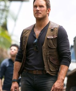 Alternative view of Chris Pratt Jurassic World 2 Owen Grady Brown Leather Vest