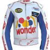 Talladega Nights Ricky Bobby Wonder White Motorcycle Leather Jacket