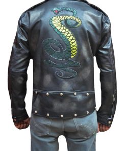 Tunnel Snakes Rule Biker Black Leather Jacket 247x296