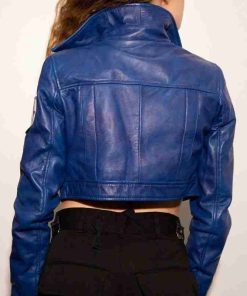 Womens Future Trunks Capsule Corp Leather Blue Jacket 247x296