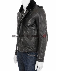 Zac Efron Black Police Leather Jacket 247x296