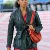 Zazie Beetz Joker Sophie Dumond Black Leather Jacket