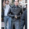 Adam Lambert Double Breasted Leather Trench Coat