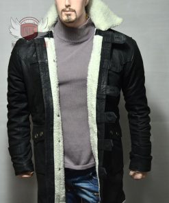 Distressed Black Bane Coat - Premium Quality Leather
