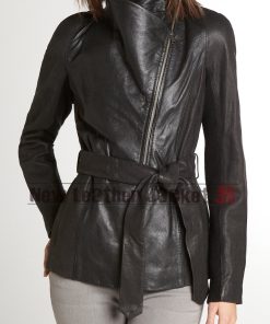 Black Regina Mills Leather Jacket 247x296