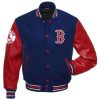MLB Boston Red Sox Red and Blue Varsity Jacket