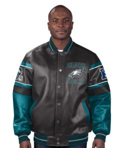Vintage Philadelphia Eagles NFL Leather Bomber Jacket