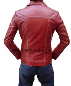 Fight Club Red Leather Coat Jacket 247x296