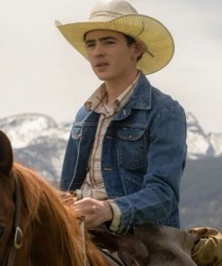 Finn Little Yellowstone Season 5 Carter Blue Denim Jacket