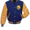 Golden State Warriors Blue and Yellow Varsity Jacket