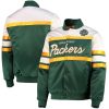 Green Bay Packers Green and White Bomber Jacket
