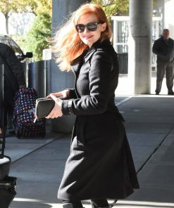 Jessica Chastain The 355 Mace Black Trench Coat