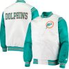 Miami Dolphins Green and White Varsity Jacket